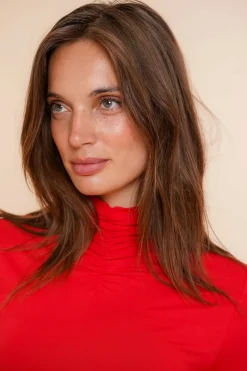 Tops & T-shirts*Geisha Fashion Geisha Dames Basic Viscose Top 42601-41 rood