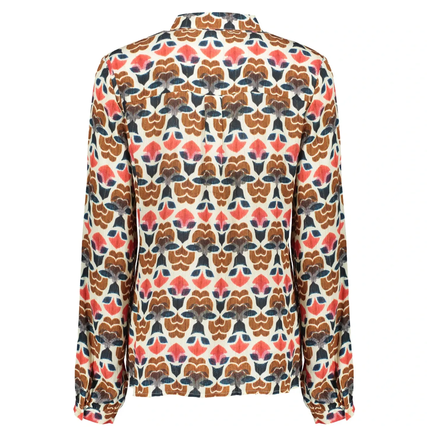 Blouses*Geisha Fashion Geisha Dames Blouse Met Grafische Print 43680-20 blue