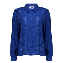 Blouses*Geisha Fashion Geisha Dames Blouse Met Print 43652-47 cobalt