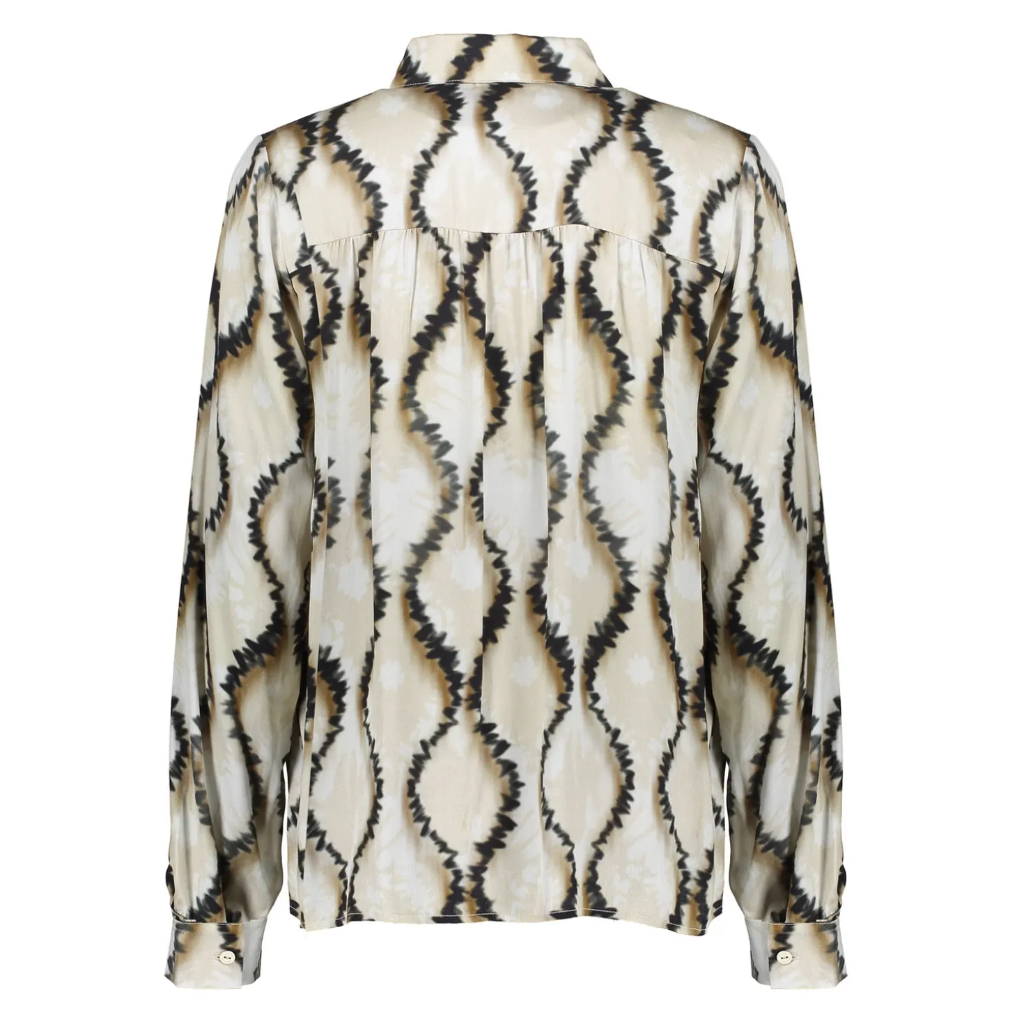 Blouses*Geisha Fashion Geisha Dames Blouse Met Swirl Print 43677-20 sand