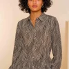 Blouses*Geisha Fashion Geisha Dames Blouse Met Zebraprint 43669-20 off-white