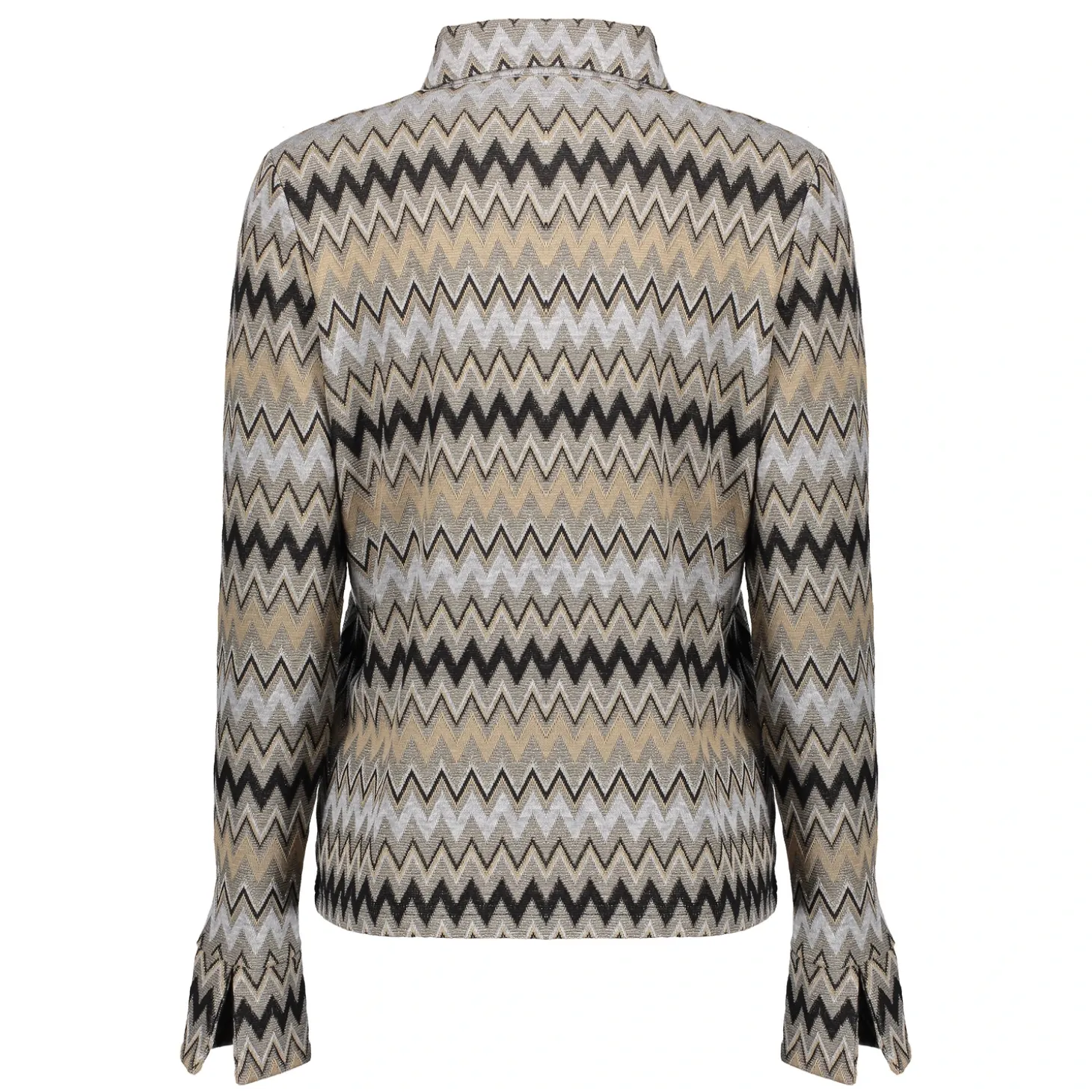 Blouses*Geisha Fashion Geisha Dames Blouse Met Zigzag Print 42664-20 sand