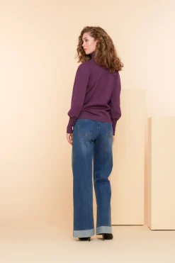 Truien & Vesten*Geisha Fashion Geisha Dames Coltrui Met Pofmouwen 44566-14 mauve