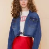 Denim | Jasjes & Blazers*Geisha Fashion Geisha Dames Cropped Spijkerjasje 45511-10 blue denim stonewash