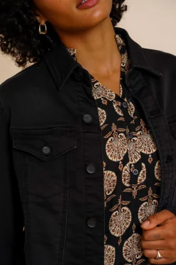 Denim | Jasjes & Blazers*Geisha Fashion Geisha Dames Denim Jasje 45513-10 black denim