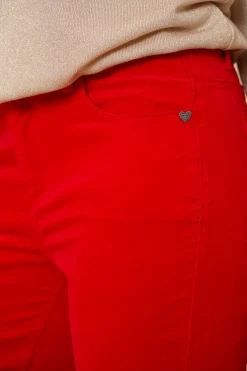 Broeken | Denim*Geisha Fashion Geisha Dames Flare Jeans Met Stretch 41529-10 rood
