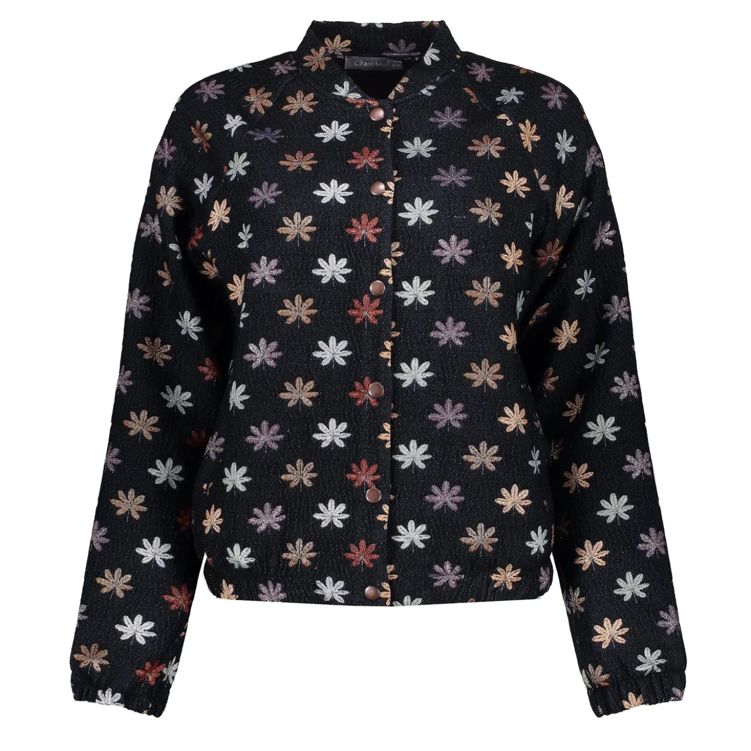 Jasjes & Blazers*Geisha Fashion Geisha Dames Gebloemd Jasje 45623-20 zwart