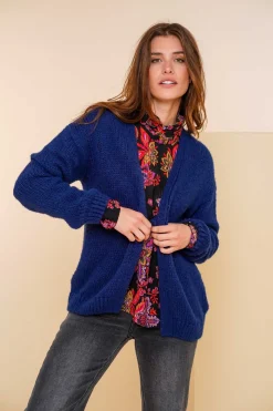 Truien & Vesten*Geisha Fashion Geisha Dames Gebreid Vest 44585-70 navy