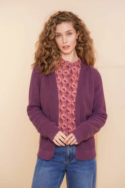Truien & Vesten*Geisha Fashion Geisha Dames Gebreid Vest 44514-10 mauve