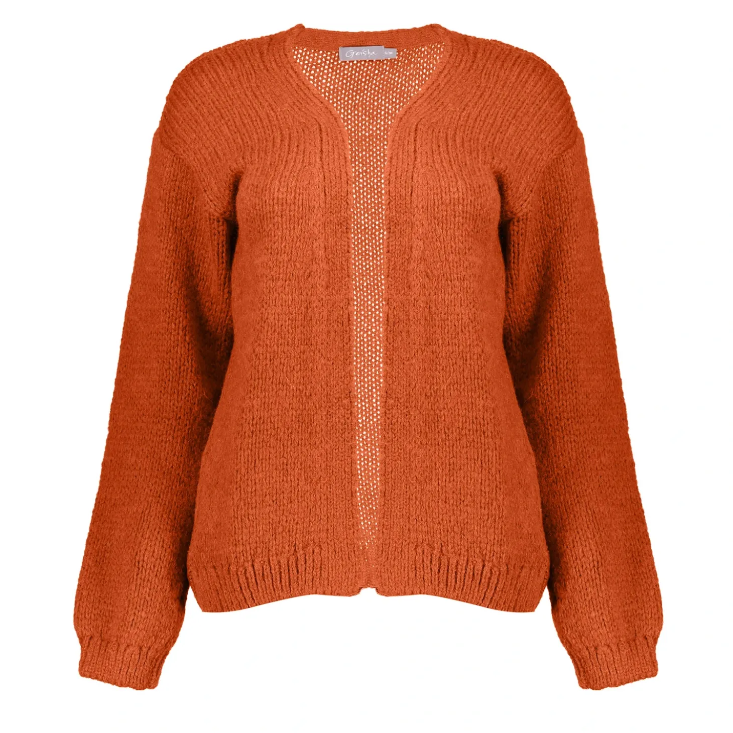 Truien & Vesten*Geisha Fashion Geisha Dames Gebreid Vest 44585-70 oranje