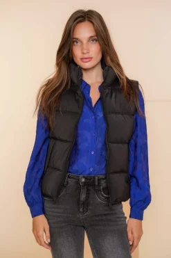 Jassen & Jacks*Geisha Fashion Geisha Dames Gewatteerde Bodywarmer 48527-21 zwart