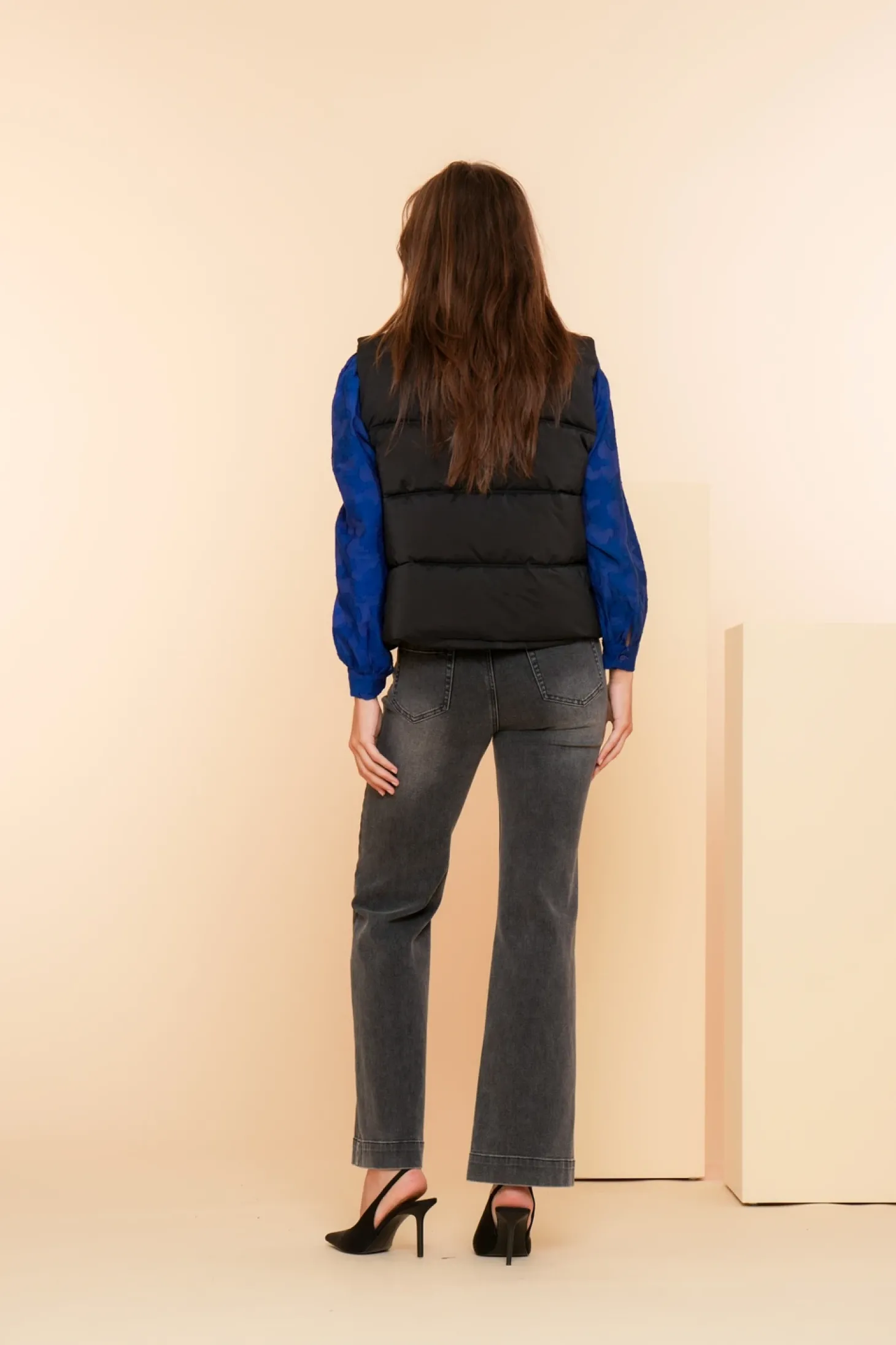 Jassen & Jacks*Geisha Fashion Geisha Dames Gewatteerde Bodywarmer 48527-21 zwart