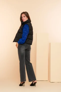 Jassen & Jacks*Geisha Fashion Geisha Dames Gewatteerde Bodywarmer 48527-21 zwart