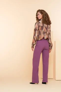 Broeken*Geisha Fashion Geisha Dames Geweven Wide Leg Pantalon 41638-32 mauve