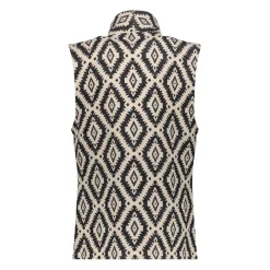 Truien & Vesten*Geisha Fashion Geisha Dames Gilet Met Jacquard Gebreid Patroon 45584-21 zwart