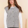 Truien & Vesten*Geisha Fashion Geisha Dames Gilet Met Knopen 44562-14 grijs