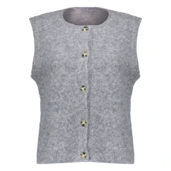 Truien & Vesten*Geisha Fashion Geisha Dames Gilet Met Knopen 44562-14 grijs