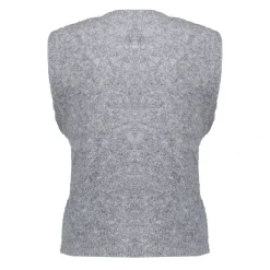 Truien & Vesten*Geisha Fashion Geisha Dames Gilet Met Knopen 44562-14 grijs