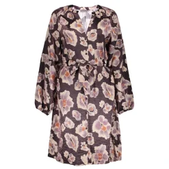 Jurken & Jumpsuits*Geisha Fashion Geisha Dames Jurk Met Bloemenprint 47614-20 paars