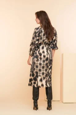 Jurken & Jumpsuits*Geisha Fashion Geisha Dames Jurk Met Print 47615-20 sand