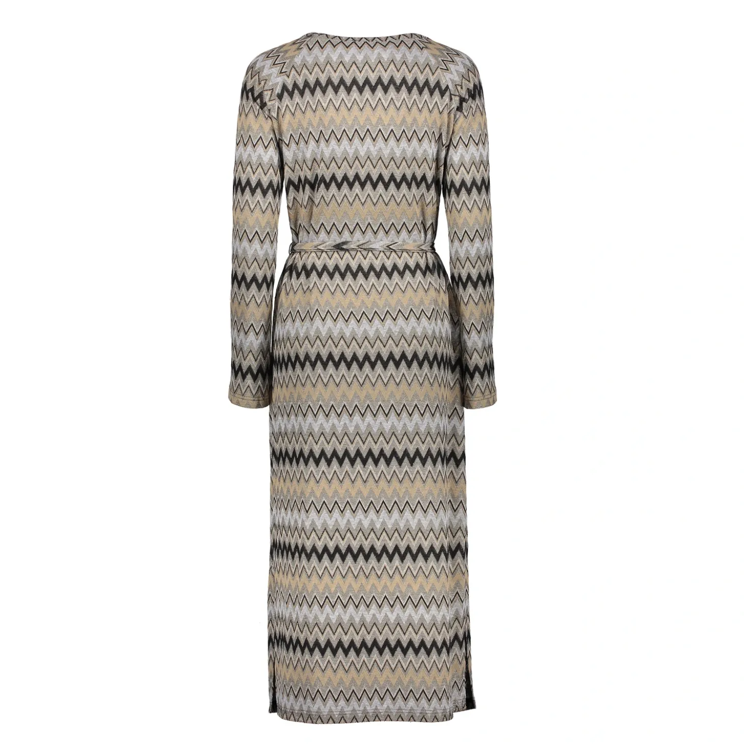 Jurken & Jumpsuits*Geisha Fashion Geisha Dames Jurk Met Zigzag Print 47610-20 sand