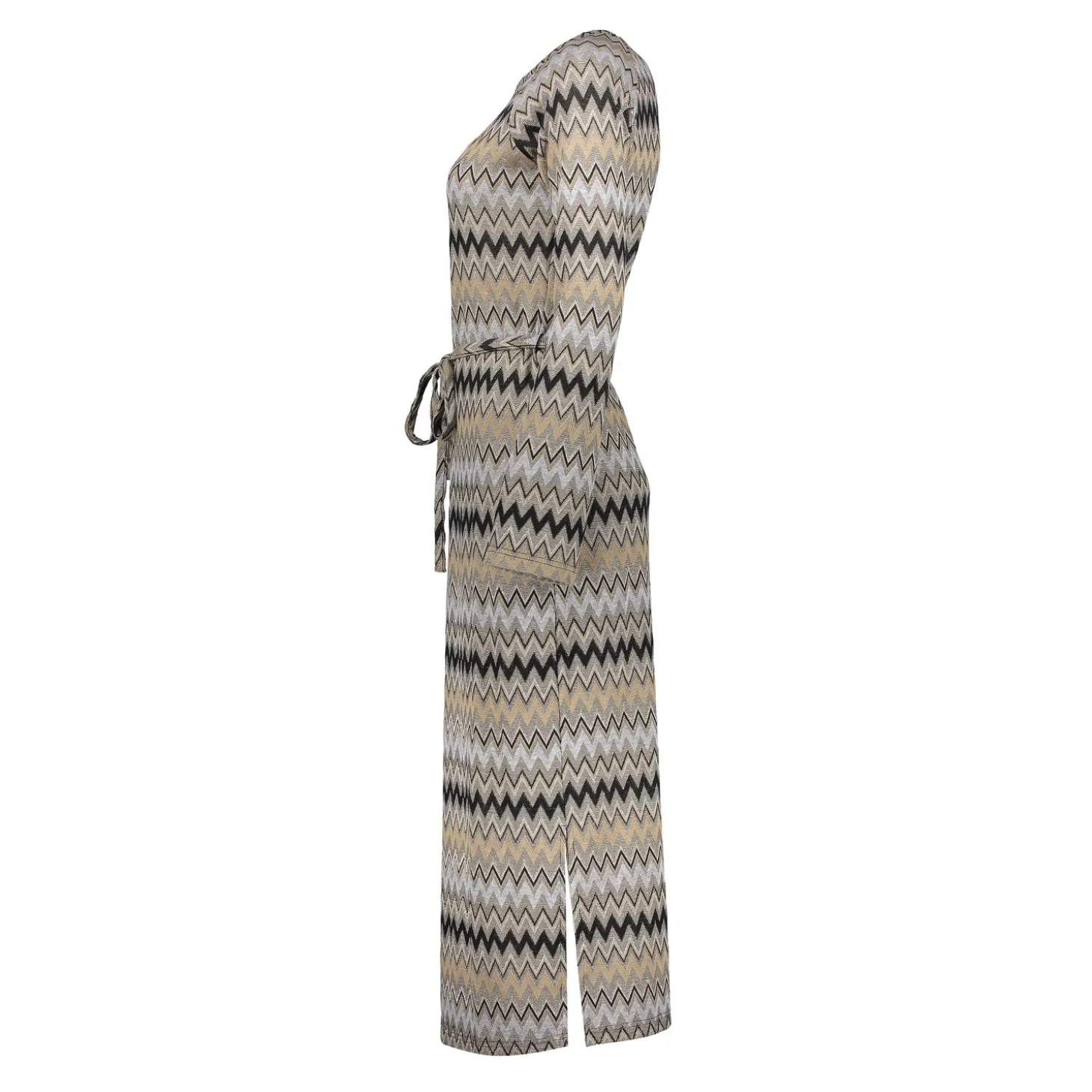 Jurken & Jumpsuits*Geisha Fashion Geisha Dames Jurk Met Zigzag Print 47610-20 sand