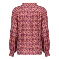 Blouses*Geisha Fashion Geisha Dames Kleurrijke Blouse Met Ikat Print 43698-20 mauve