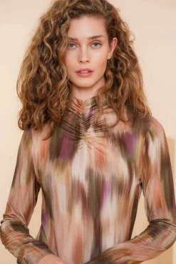 Tops & T-shirts*Geisha Fashion Geisha Dames Kleurrijke Top 42655-20 mauve