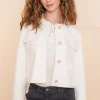 Jasjes & Blazers*Geisha Fashion Geisha Dames Korte Blazer Met Gouden Knopen 45514-10 off-white