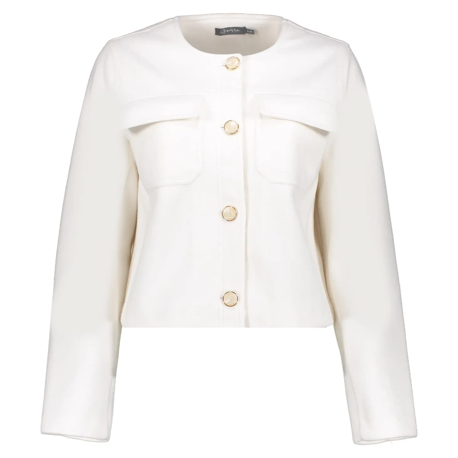 Jasjes & Blazers*Geisha Fashion Geisha Dames Korte Blazer Met Gouden Knopen 45514-10 off-white