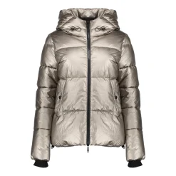 Jassen & Jacks*Geisha Fashion Geisha Dames Korte Metallic Pufferjas 48550-12 bronze