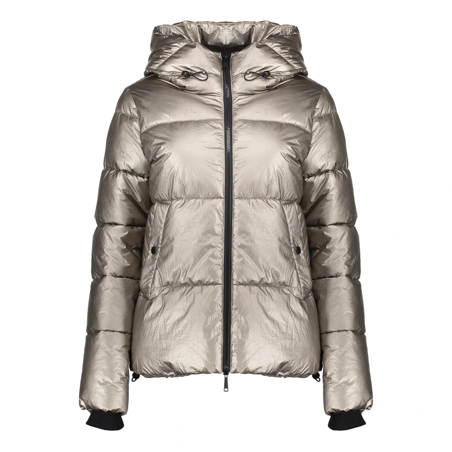 Jassen & Jacks*Geisha Fashion Geisha Dames Korte Metallic Pufferjas 48550-12 bronze