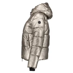 Jassen & Jacks*Geisha Fashion Geisha Dames Korte Metallic Pufferjas 48550-12 bronze