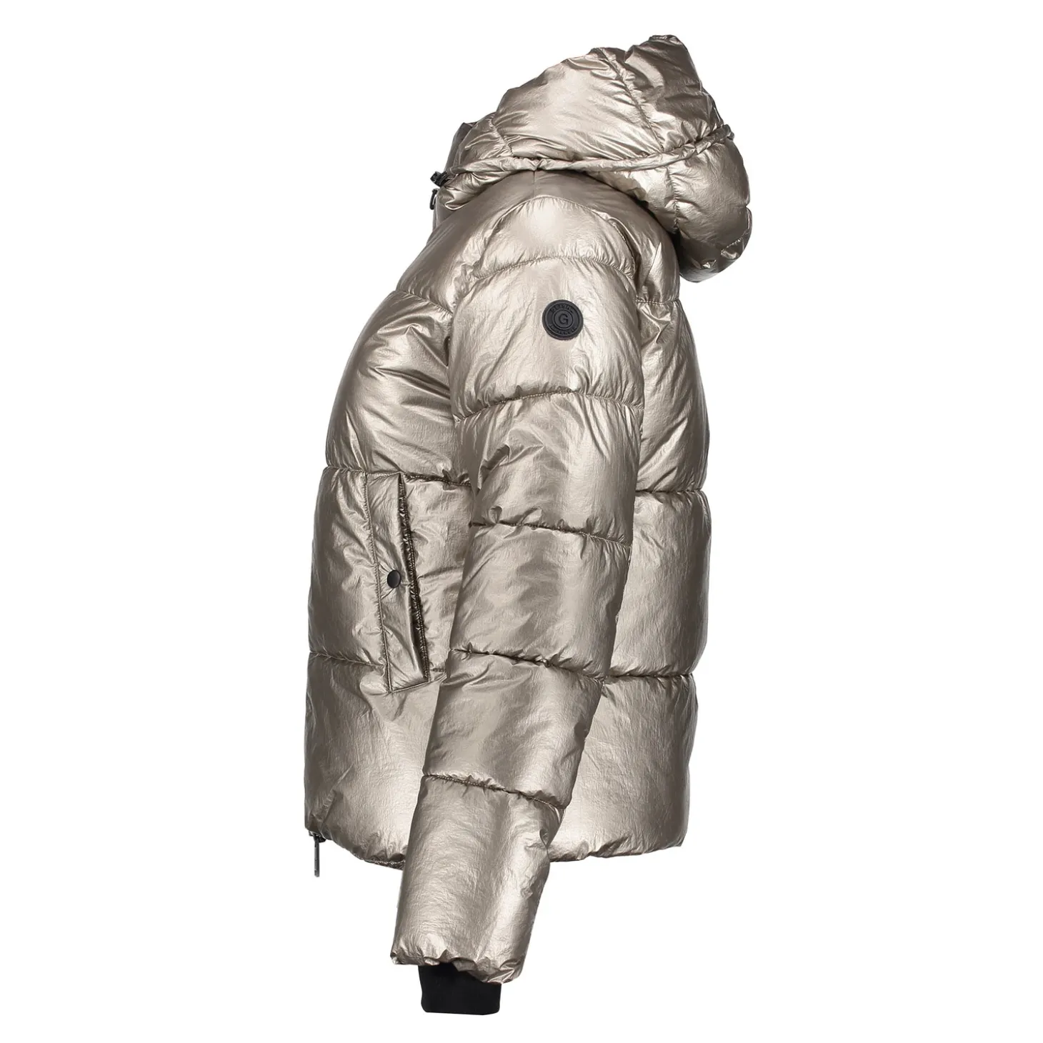 Jassen & Jacks*Geisha Fashion Geisha Dames Korte Metallic Pufferjas 48550-12 bronze