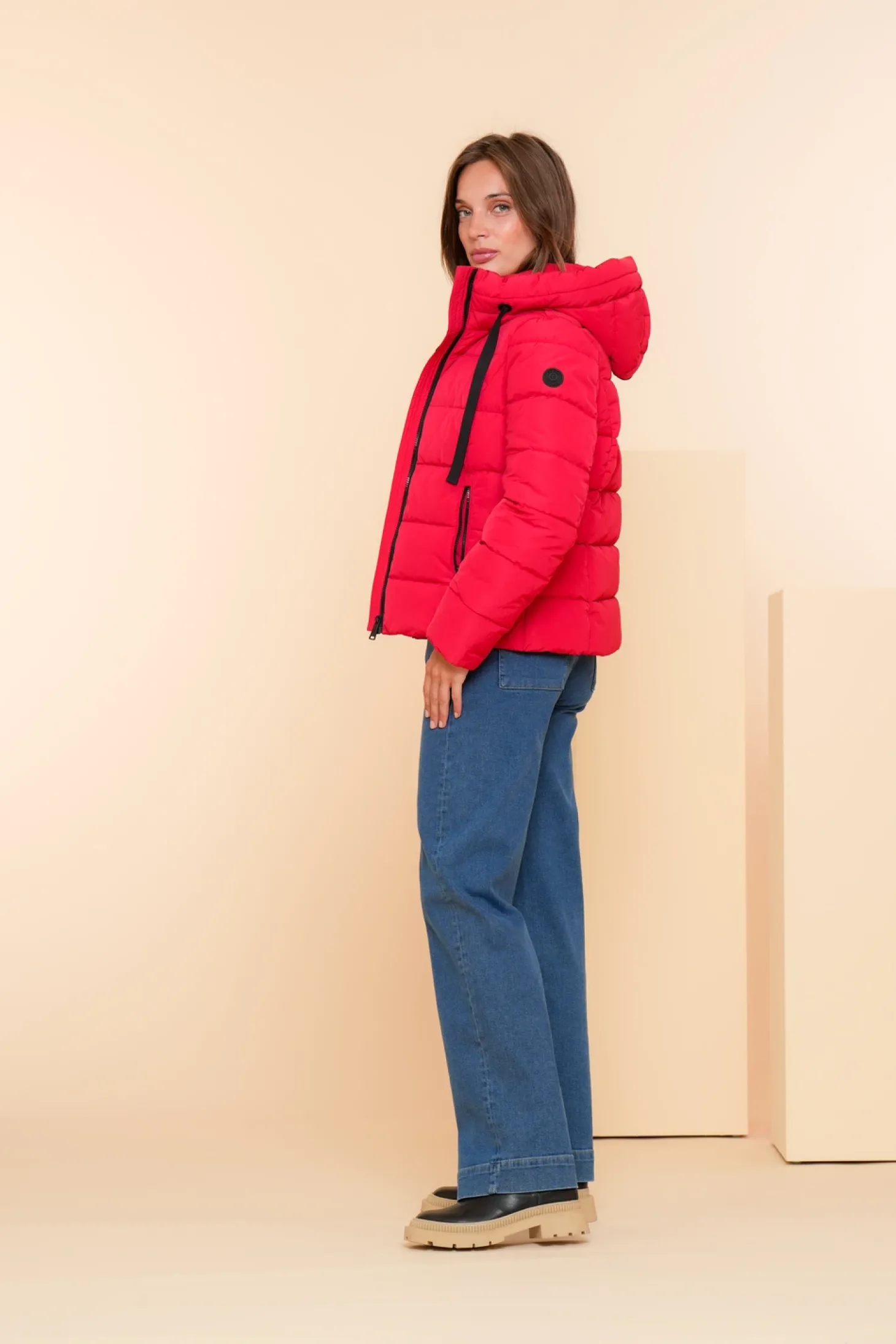 Jassen & Jacks*Geisha Fashion Geisha Dames Korte Pufferjas 48553-12 rood