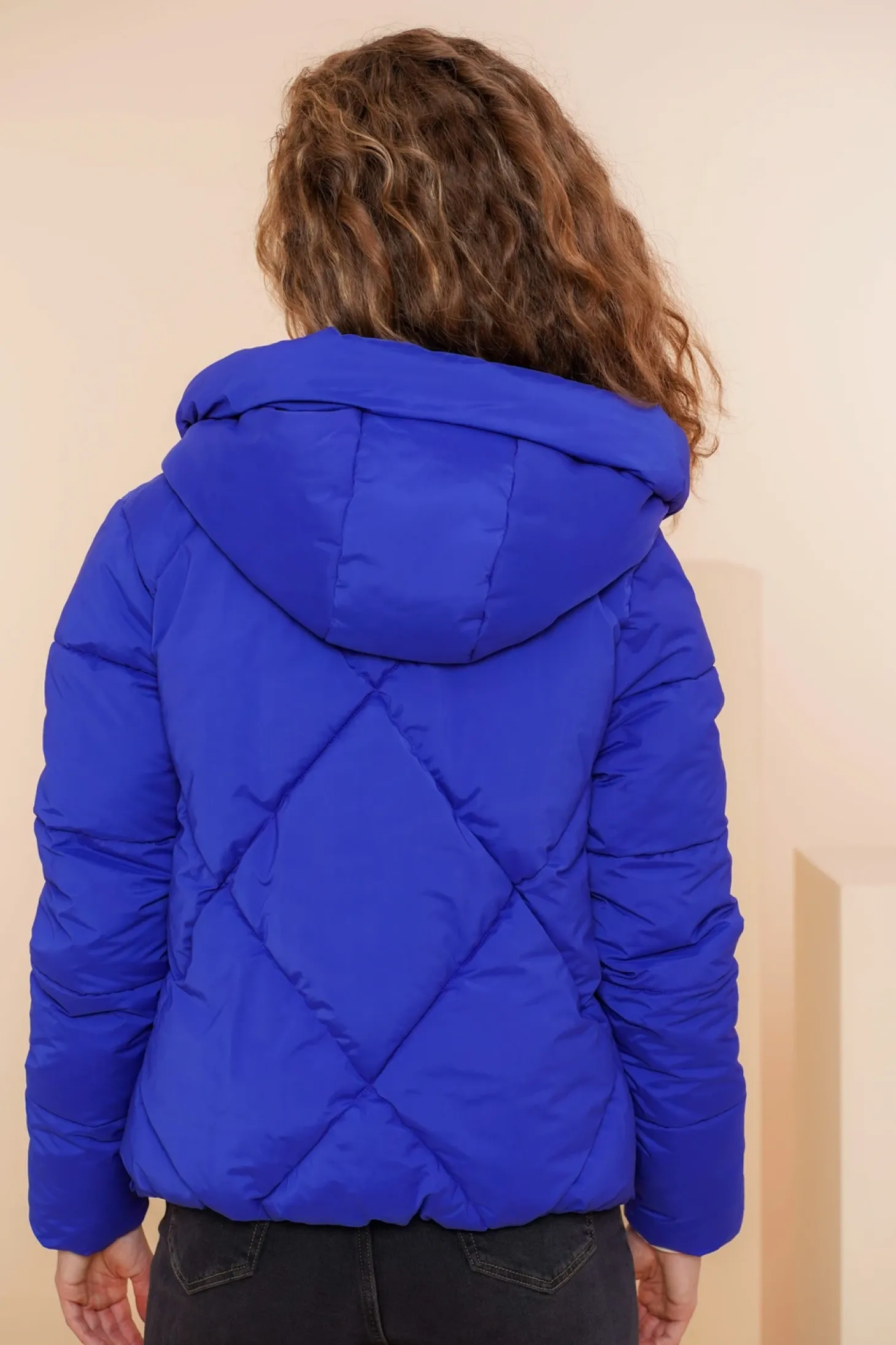 Jassen & Jacks*Geisha Fashion Geisha Dames Korte Warme Pufferjas 48516-21 cobalt