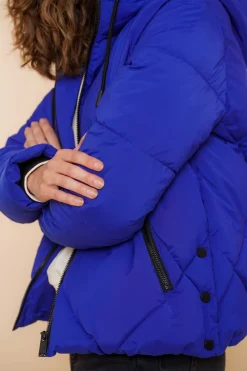 Jassen & Jacks*Geisha Fashion Geisha Dames Korte Warme Pufferjas 48516-21 cobalt