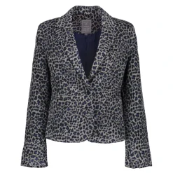 Jasjes & Blazers*Geisha Fashion Geisha Dames Leopard Blazer 45509-10 grijs