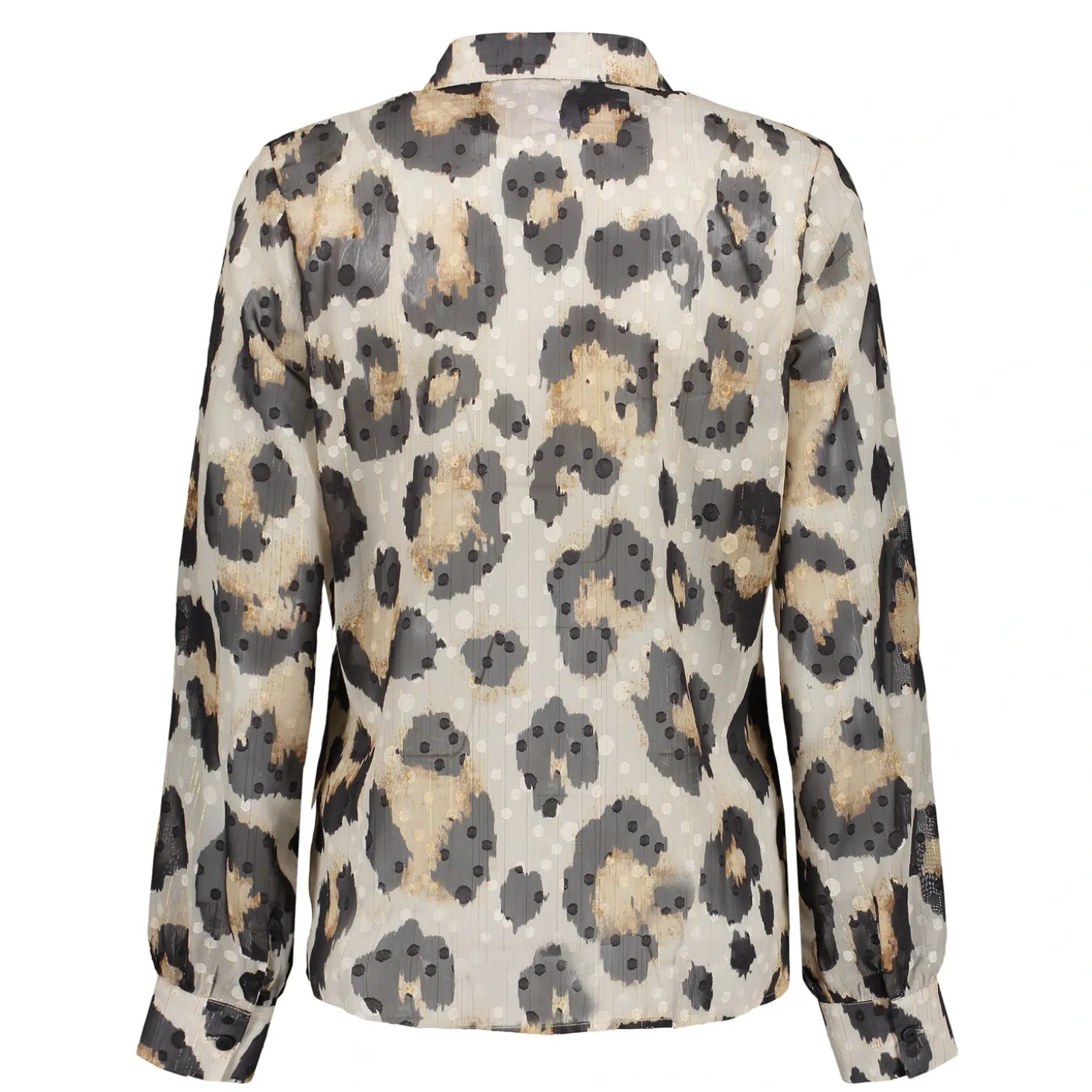 Blouses*Geisha Fashion Geisha Dames Leopard Blouse 43690-20 sand
