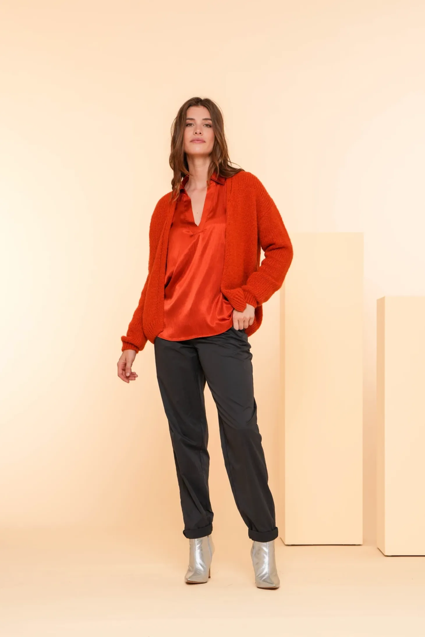 Broeken | Denim*Geisha Fashion Geisha Dames Loose Fit Tapered Broek 41519-10 zwart