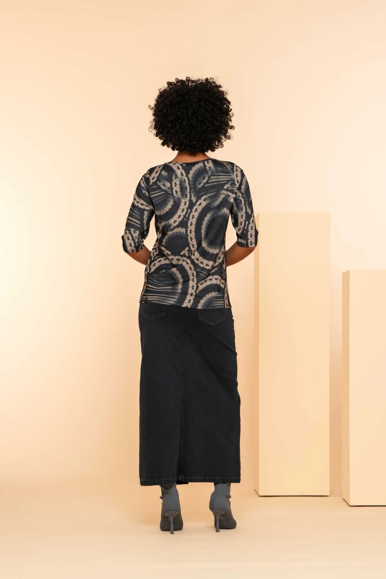 Rokken*Geisha Fashion Geisha Dames Maxi Denim Rok 46509-10 anthracite