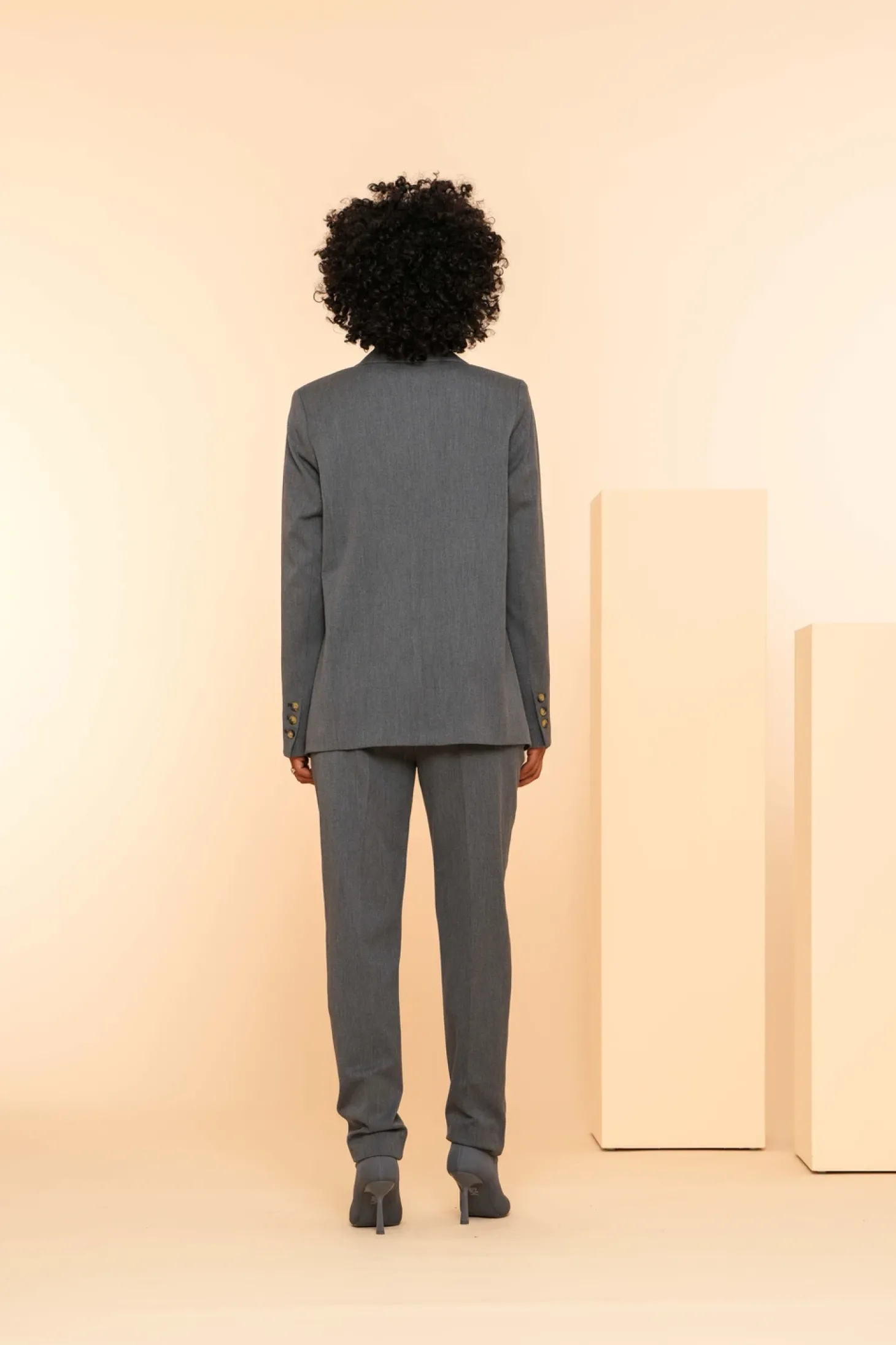 Jasjes & Blazers*Geisha Fashion Geisha Dames Melange Blazer 45602-32 grey melange