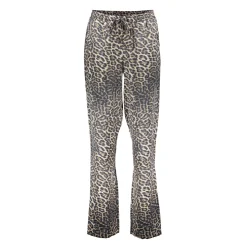Broeken*Geisha Fashion Geisha Dames Mid Rise Broek Met Panterprint 41663-20 grijs
