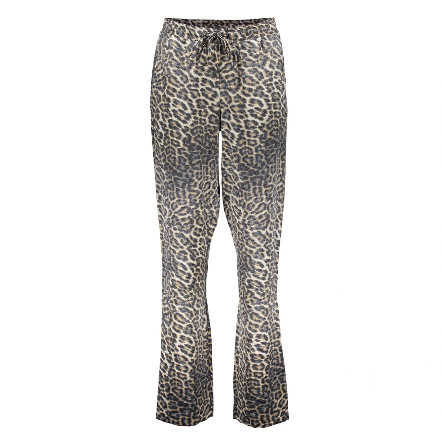 Broeken*Geisha Fashion Geisha Dames Mid Rise Broek Met Panterprint 41663-20 grijs