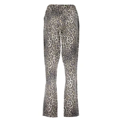 Broeken*Geisha Fashion Geisha Dames Mid Rise Broek Met Panterprint 41663-20 grijs