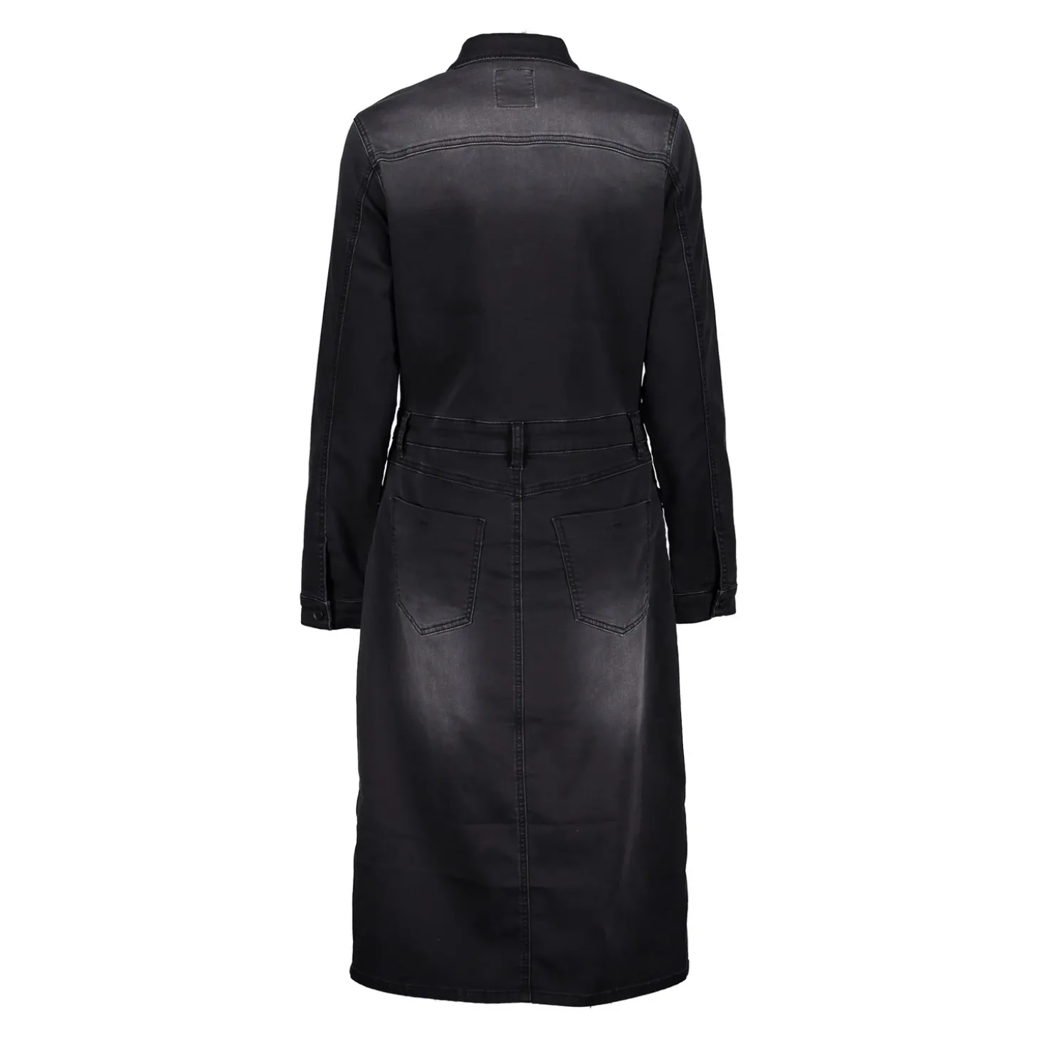Jurken & Jumpsuits*Geisha Fashion Geisha Dames Midi Denim Jurk Met Lange Mouwen 47501-10 black denim