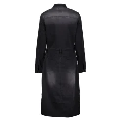 Jurken & Jumpsuits*Geisha Fashion Geisha Dames Midi Denim Jurk Met Lange Mouwen 47501-10 black denim