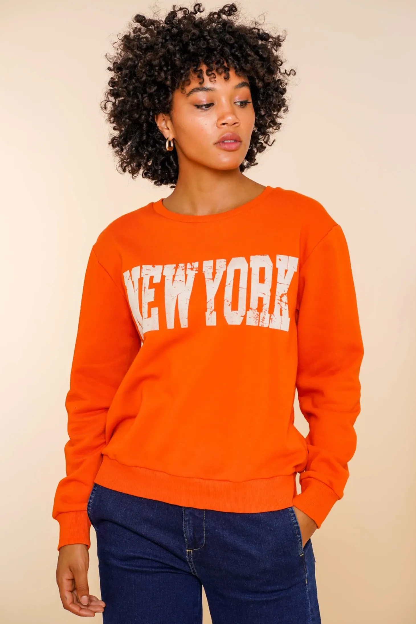 Truien & Vesten*Geisha Fashion Geisha Dames Oranje New York Sweater 42606-41 bruin