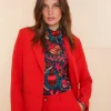 Jasjes & Blazers*Geisha Fashion Geisha Dames Regular Fit Blazer 45600-32 rood