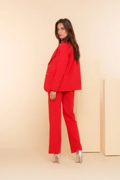 Jasjes & Blazers*Geisha Fashion Geisha Dames Regular Fit Blazer 45600-32 rood